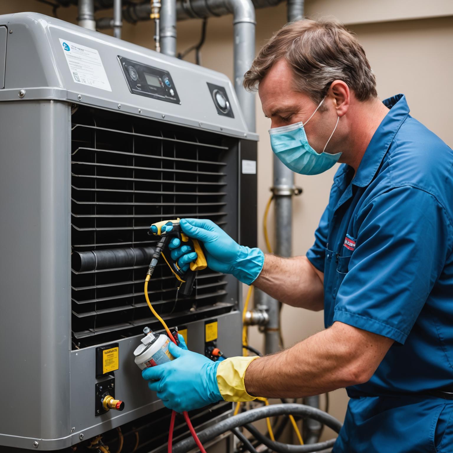 Chemical cleaning of air conditioner coils